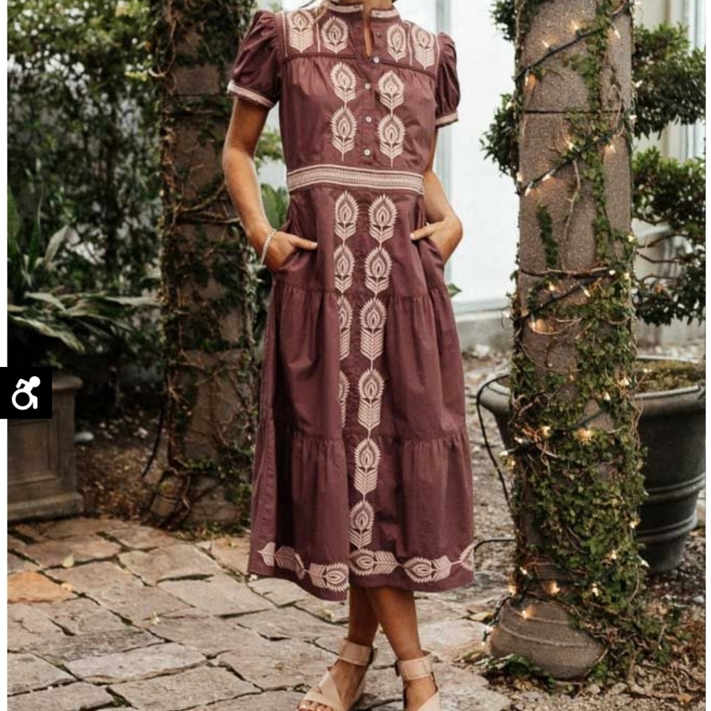 Bohme lavender embroidered dress